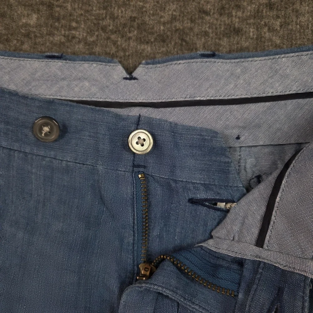 Polo Ralph Lauren 100% Linen Shorts Men 37 Classic Fit Indigo Blue 9 Inseam